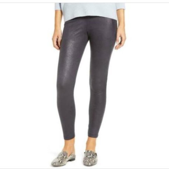 LYSSE High Waist Faux Shimmer Suede Leggings Small